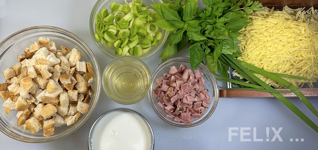 BROTAUFLAUF MIT SCHINKEN UND LAUCH – FEL!X KITCHEN BROTAUFLAUF MIT SCHINKEN UND LAUCH – FEL!X KITCHEN